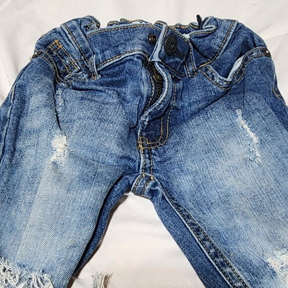 By Gosh Girls Embroidered Jeans – Size 3T – Floral Patchwork & Distressed Detail - Picture 4 of 13